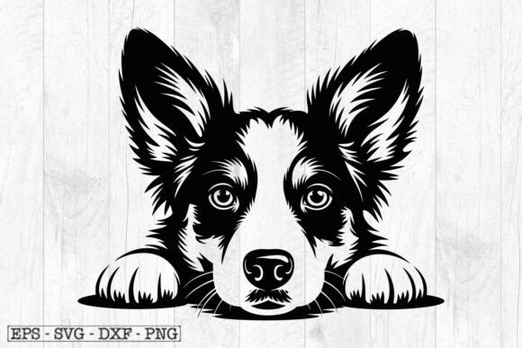 Australian Cattle Dog SVG, Peeking Dog