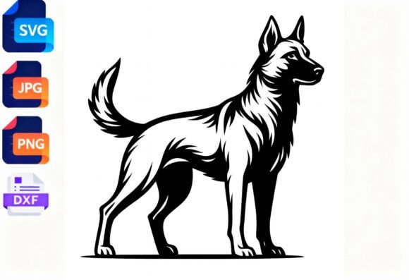 Belgian Malinois Dog SVG Vector Art Review