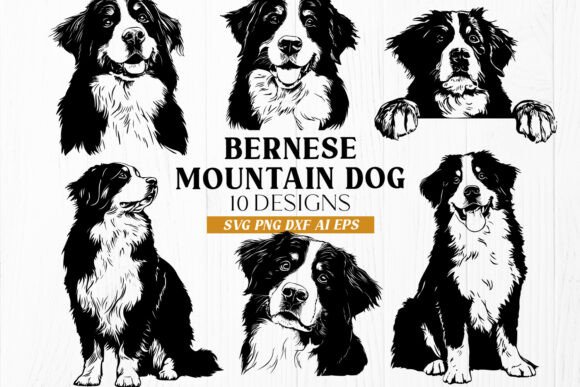 Bernese Mountain Dog SVG Clipart Bundle