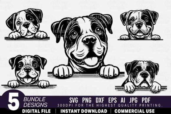 Bulldog Puppy SVG. Peeking Dog Svg.