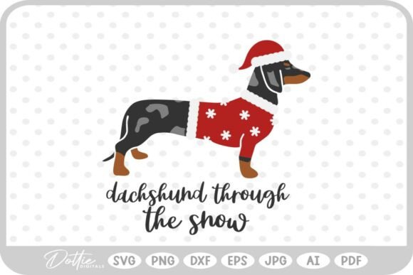 Christmas Dachshund Weiner Dog SVG PNG