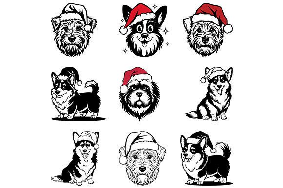 Christmas Dog Svg, Dogs with Santa Bundle