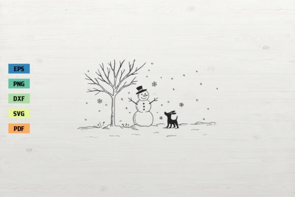 Christmas Snowman with Dog SVG Design Review