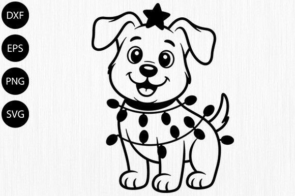 Dog SVG and Christmas Tree SVG for Embroidery