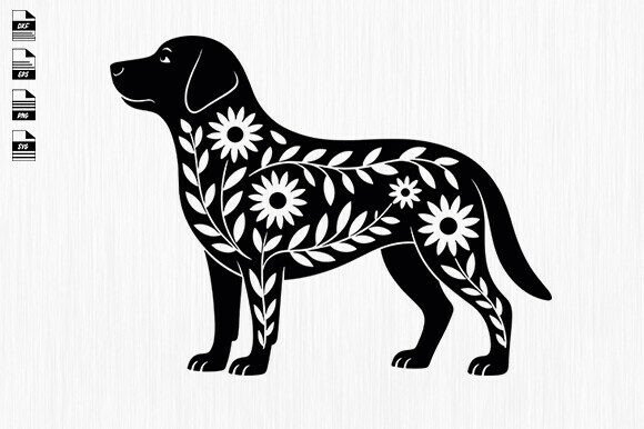 Floral Dog SVG Review: Labrador Floral Design