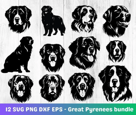 Great Pyrenees Dog SVG Bundle