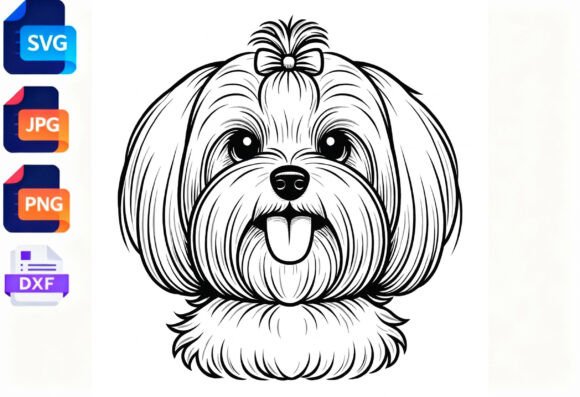 Maltese Dog SVG Cute Puppy Outline Art: Real Project Use