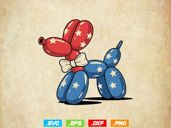 Patriotic Balloon Dog SVG, USA Flag SVG