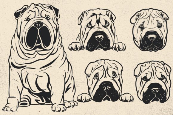 Shar Pei Svg, Dog Svg Files for Cricut