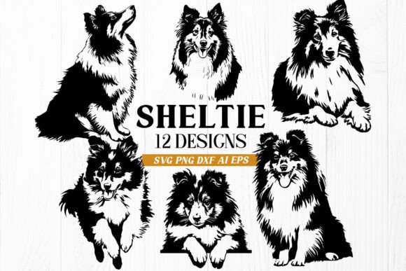 Sheltie Dog SVG Bundle with 12 Designs